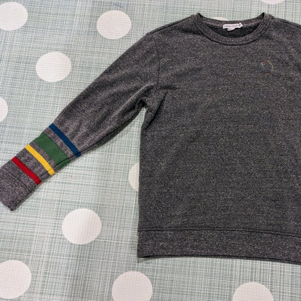 Threadss 4 Thought Embroidered Grey Fleece Sweatshirt - Kids 12